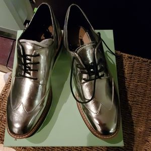 ZARA NEW WITH TAG LACES SHOES SILVER